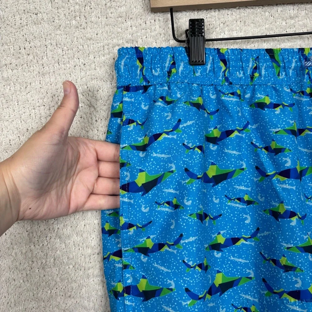 Tailorbyrd Swim Trunks Mens XL Blue‎ Shark Print Mesh Lined Pockets Beach Vacay